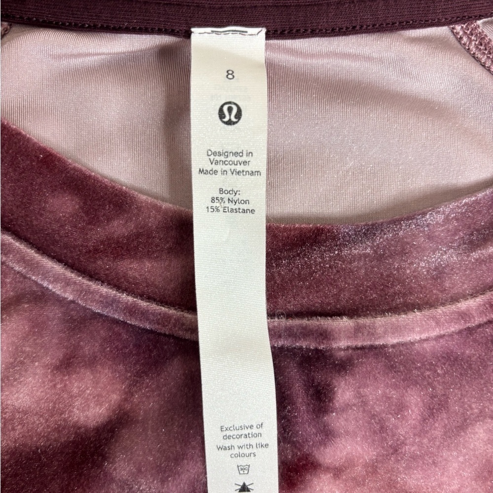 Lululemon crew Velour Warm Down color Interstellar Cassis Multi size 8 - Picture 4 of 6